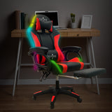 Intex Spire Onyx Led Massage Gaming Chair - Red And Black - Close-Up Angle