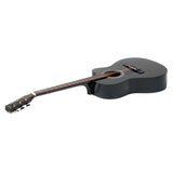 Karrera 40-Inch Black Acoustic Guitar with Cutaway Design - Side View
