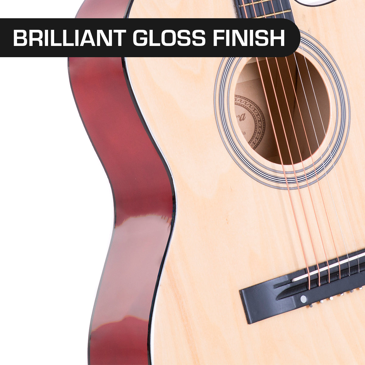 Karrera Natural Cutaway Acoustic Guitar - 40 Inch