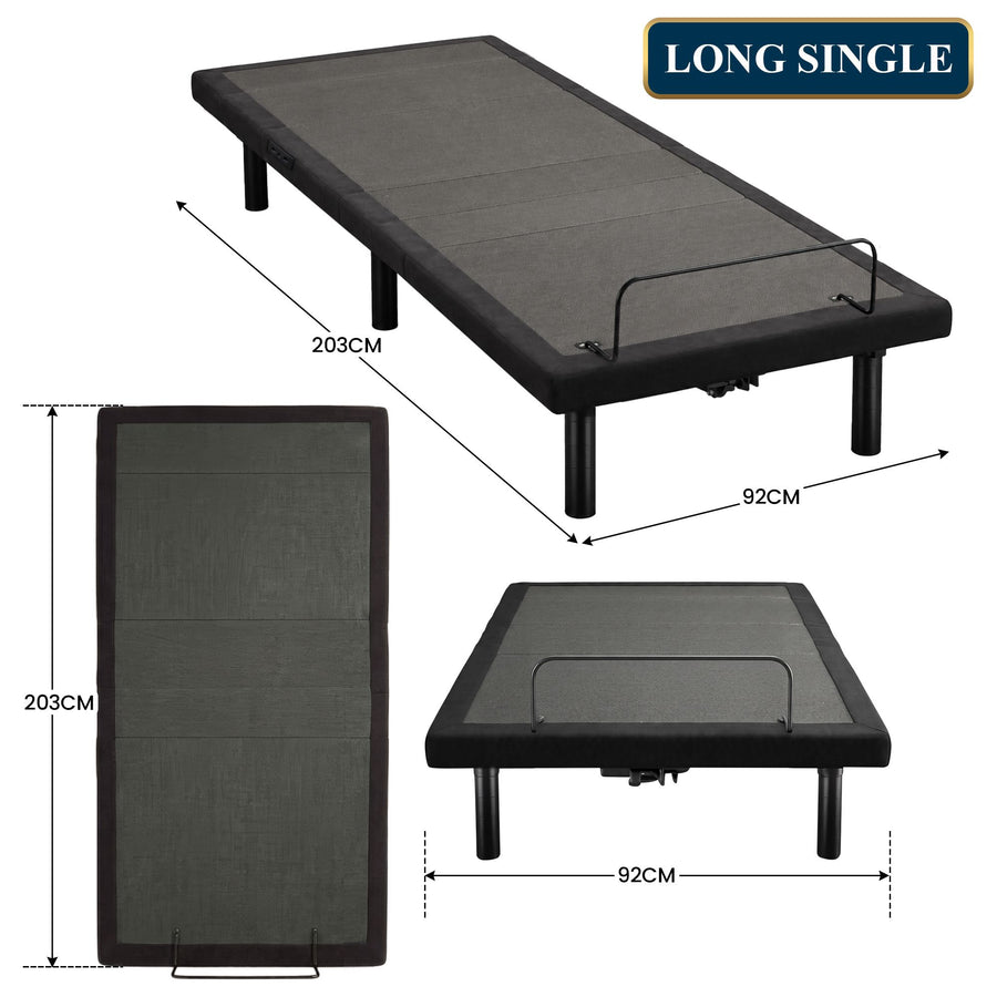 Therapedic Advance Long Single Adjustable Bed Frame Base with Head Tilt, Massage, USB & Wireless Remote