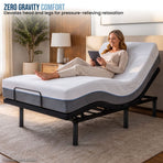 Therapedic Versa Electric Long Single Adjustable Bed Base Frame with Massage Dual Motor Zero Gravity & Wireless Remote