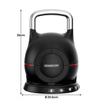 Powertrain 20kg Adjustable Kettlebell 7-in-1 Quick Weight Selection Set for Home Gym Strength and Fitness Workouts