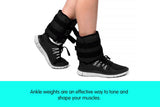 Powertrain Sports Pair 2kg Ankle Weights Home Gym Equipment Wrist Fitness Yoga Training Weights - Side View