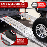 Rigg 2 x Aluminium ATV Loading Ramp Foldable - Silver - Top-Down View