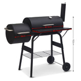 Wallaroo 2-in-1 Outdoor Barbecue Grill & Offset Smoker - Rear View