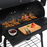Wallaroo 2-in-1 Outdoor Barbecue Grill & Offset Smoker - Close-Up Angle