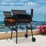 Wallaroo 2-in-1 Outdoor Barbecue Grill & Offset Smoker - Low Angle