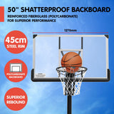 Kahuna Height-Adjustable Basketball Portable Hoop for Kids and Adults - Low Angle