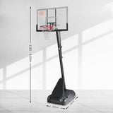 Kahuna Portable Basketball Hoop System 2.3 to 3.05m for Kids & Adults - 45-Degree Angle