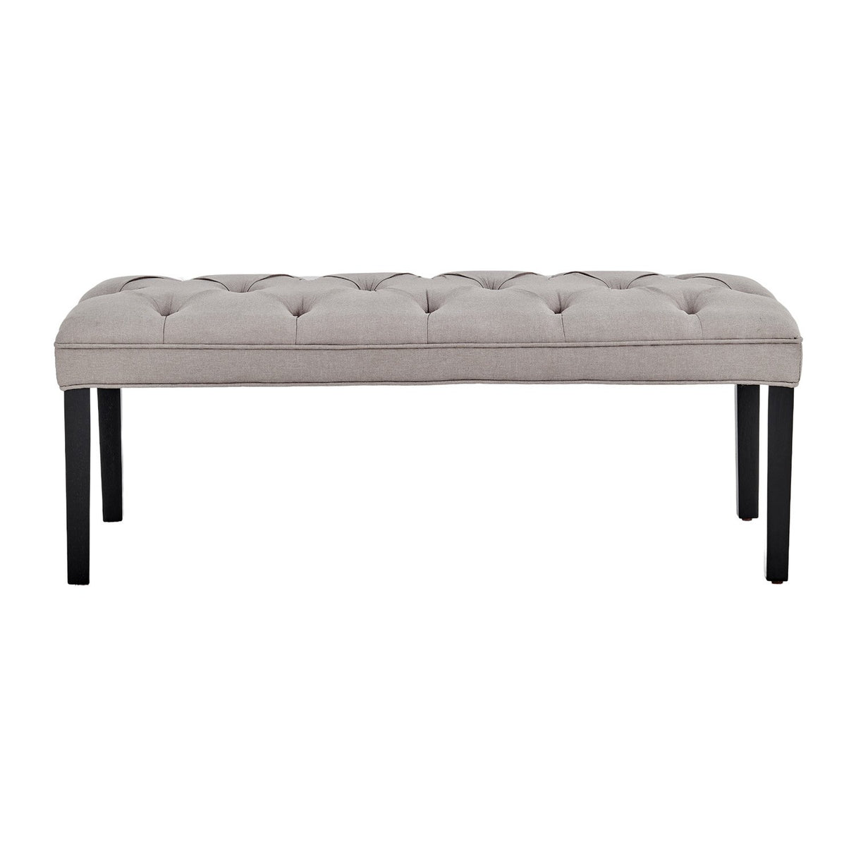 Sarantino Cate Button-tufted Upholstered Bench With Tapered Legs By Sarantino - Light Grey