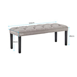Sarantino Cate Button-tufted Upholstered Bench With Tapered Legs By Sarantino - Light Grey - Side View