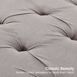 Sarantino Cate Button-tufted Upholstered Bench With Tapered Legs By Sarantino - Light Grey - 45-Degree Angle