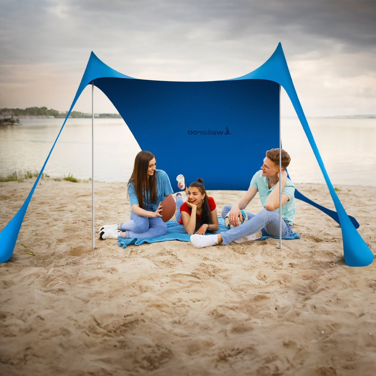 Wallaroo Portable Sunshade Canopy Tent - 2m x 2m Blue