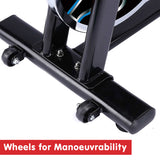 PowerTrain RX-600 Exercise Spin Bike Cardio Cycle - Blue - Low Angle