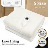 Laura Hill Heated Electric Blanket Fitted Fleece Underlay Throw Single - Front View