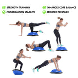 Powertrain Fitness Yoga Ball Home Gym Workout Balance Trainer - Blue - Rear View