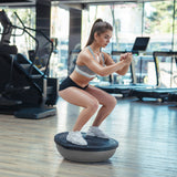 Powertrain Fitness Yoga Ball Home Gym Workout Balance Trainer - Grey - 45-Degree Angle