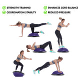 Powertrain Fitness Yoga Ball Home Gym Workout Balance Trainer - Purple