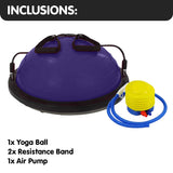 Powertrain Fitness Yoga Ball Home Gym Workout Balance Trainer - Purple - Low Angle