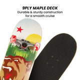 Kryptonics 31-inch Star Series Complete Skateboard - Close-Up Angle