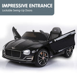Kahuna Bentley Exp 12 Licensed Speed 6E Electric Kids Ride On Car Black - 45-Degree Angle