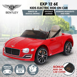 Kahuna Bentley Exp 12 Speed 6E Licensed Kids Ride On Electric Car Remote Control - Red - Side View