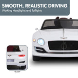 Kahuna Bentley Exp 12 Speed 6E Licensed Kids Ride On Electric Car Remote Control - White - Low Angle