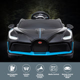 Kahuna Licensed Bugatti Divo Kids Electric Ride On Car - Black - 45-Degree Angle