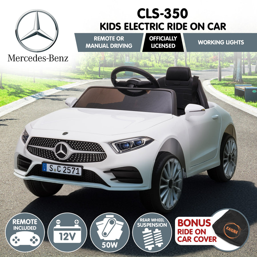 Kahuna Mercedes Benz CLS 350 Kids Electric Ride On Car with Remote Control - White