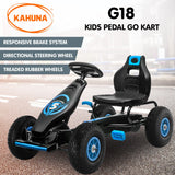 Kahuna G18 Kids Ride On Pedal Go Kart - Blue - Front View