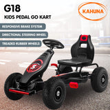 Kahuna G18 Kids Ride On Pedal Powered Go Kart Racing Style - Red - Front View