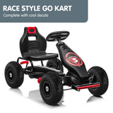Kahuna G18 Kids Ride On Pedal Powered Go Kart Racing Style - Red - Top-Down View