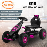 Kahuna G18 Kids Ride On Pedal Go Kart - Rose Pink - Front View