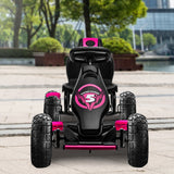 Kahuna G18 Kids Ride On Pedal Go Kart - Rose Pink - 45-Degree Angle