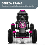 Kahuna G18 Kids Ride On Pedal Go Kart - Rose Pink - Close-Up Angle