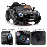 Kahuna Mercedes Benz Licensed Kids Electric Ride On Car Remote Control - Black - Top-Down View