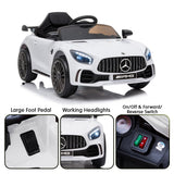 Kahuna Mercedes Benz Licensed Kids Electric Ride On Car Remote Control - White - Top-Down View