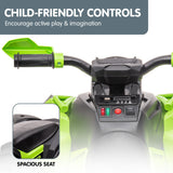 Kahuna GTS99 Kids Electric Ride On Quad Bike Toy ATV 50W - Green - Top-Down View