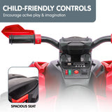 Kahuna GTS99 Kids Electric Ride On Quad Bike Toy ATV 50W - Red - Top-Down View
