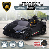 Kahuna Lamborghini Performante Kids Electric Ride On Car Remote Control - Black - Side View