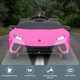Kahuna Lamborghini Performante Kids Electric Ride On Car Remote Control by Kahuna - Pink - Front View