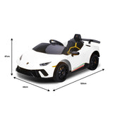 Kahuna Lamborghini Performante Kids Electric Ride On Car Remote Control by Kahuna - White - Close-Up Angle
