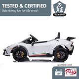 Kahuna Lamborghini Performante Kids Electric Ride On Car Remote Control by Kahuna - White - Low Angle