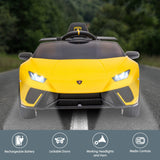 Kahuna Lamborghini Performante Kids Electric Ride On Car Remote Control - Yellow - Front View