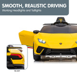 Kahuna Lamborghini Performante Kids Electric Ride On Car Remote Control - Yellow - Low Angle