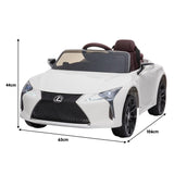 Kahuna Licensed Lexus Lc 500 Kids Electric Ride On Car - White - Side View