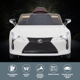 Kahuna Licensed Lexus Lc 500 Kids Electric Ride On Car - White - 45-Degree Angle