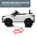Kahuna Land Rover Licensed Kids Electric Ride On Car Remote Control - White - 45-Degree Angle
