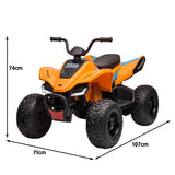 Kahuna Licensed MCL35 McLaren Kids Toy Ride On Electric Quad Bike - Orange - Front View