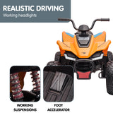 Kahuna Licensed MCL35 McLaren Kids Toy Ride On Electric Quad Bike - Orange - Rear View